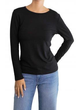 Maglia girocollo tinta unita in viscosa